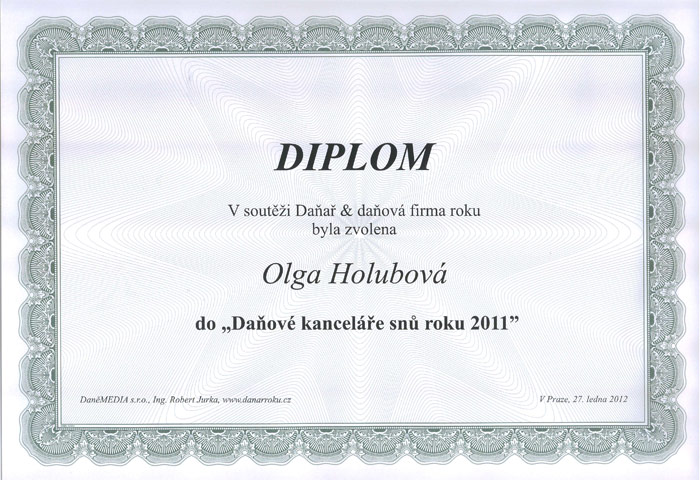 Člen daňové kanceláře roku 2011