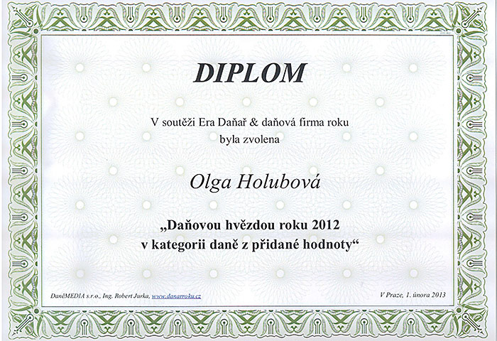 Daňová hvězda roku 2012 (DPH) Daňová hvězda roku 2012 (DPH)